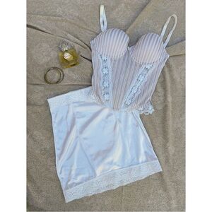 Lace Trim Corset and Skirt Set